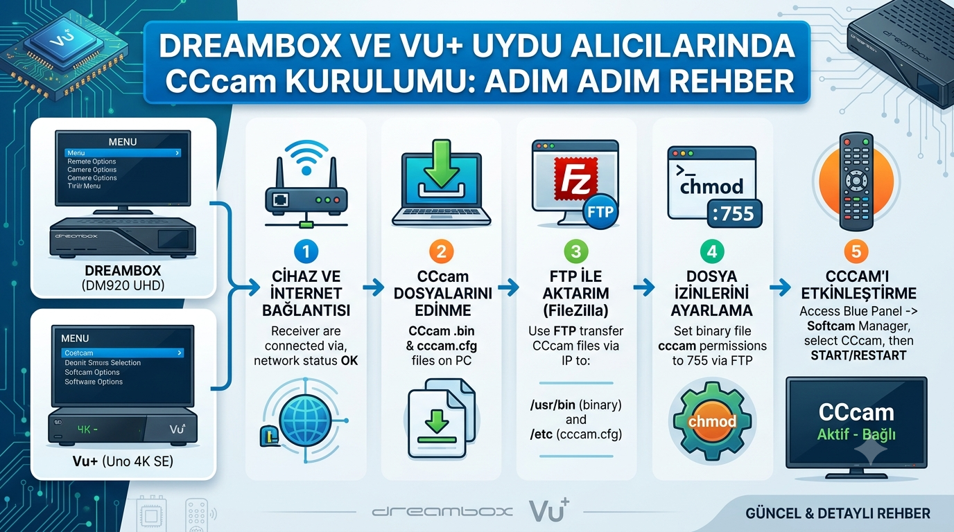 Dreambox ve Vu+ Uydu Alıcılarında CCcam Kurulumu: Adım Adım Rehber